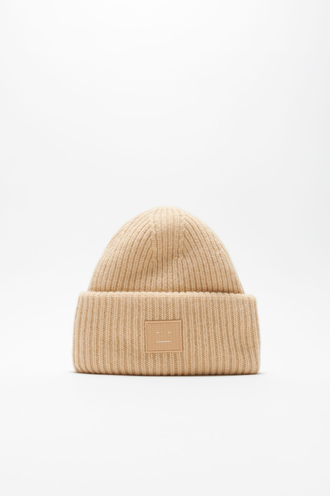 Large face logo beanie, Biscuit beige, 2000x
