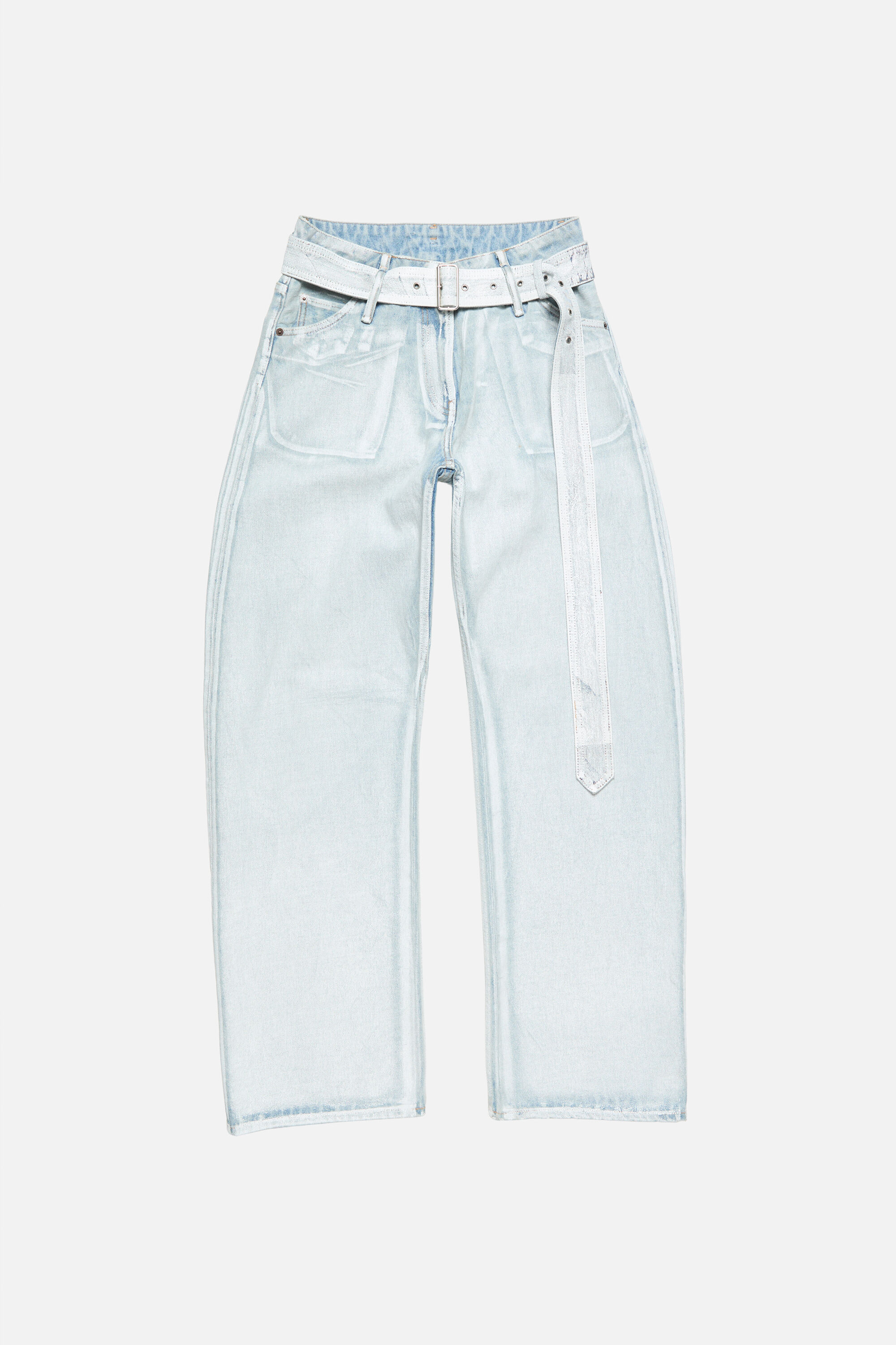 Acne Studios - Denim trousers with belt - Blue/white