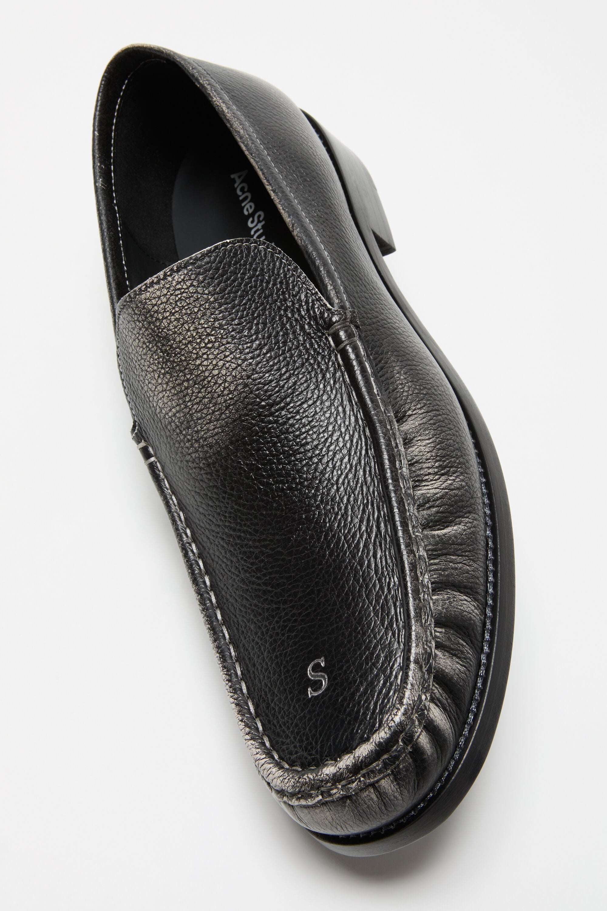 Acne Studios - Painted leather loafers - White/black