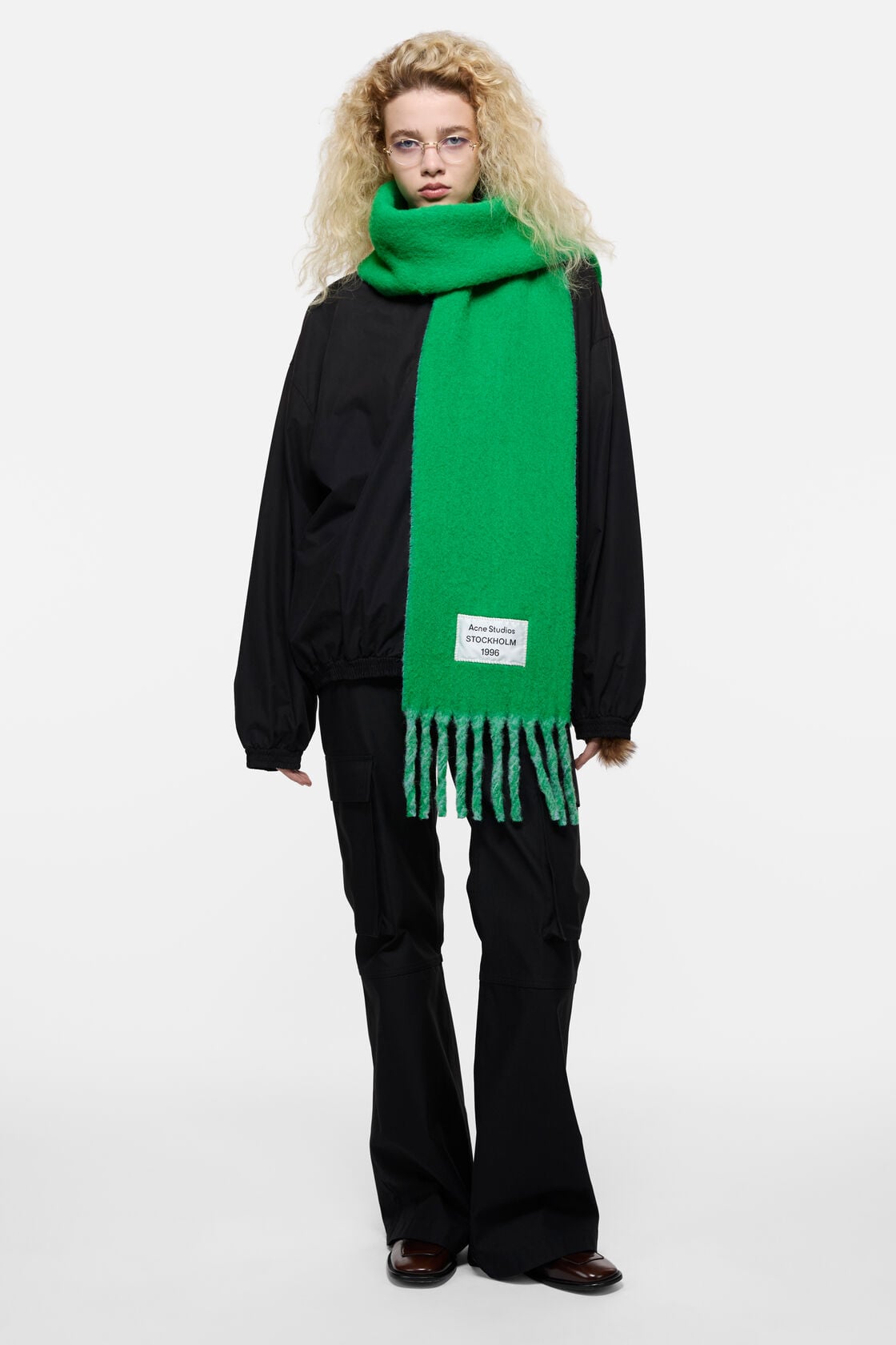 Bicolour Alpaca Scarf, Green/light blue, 2000x