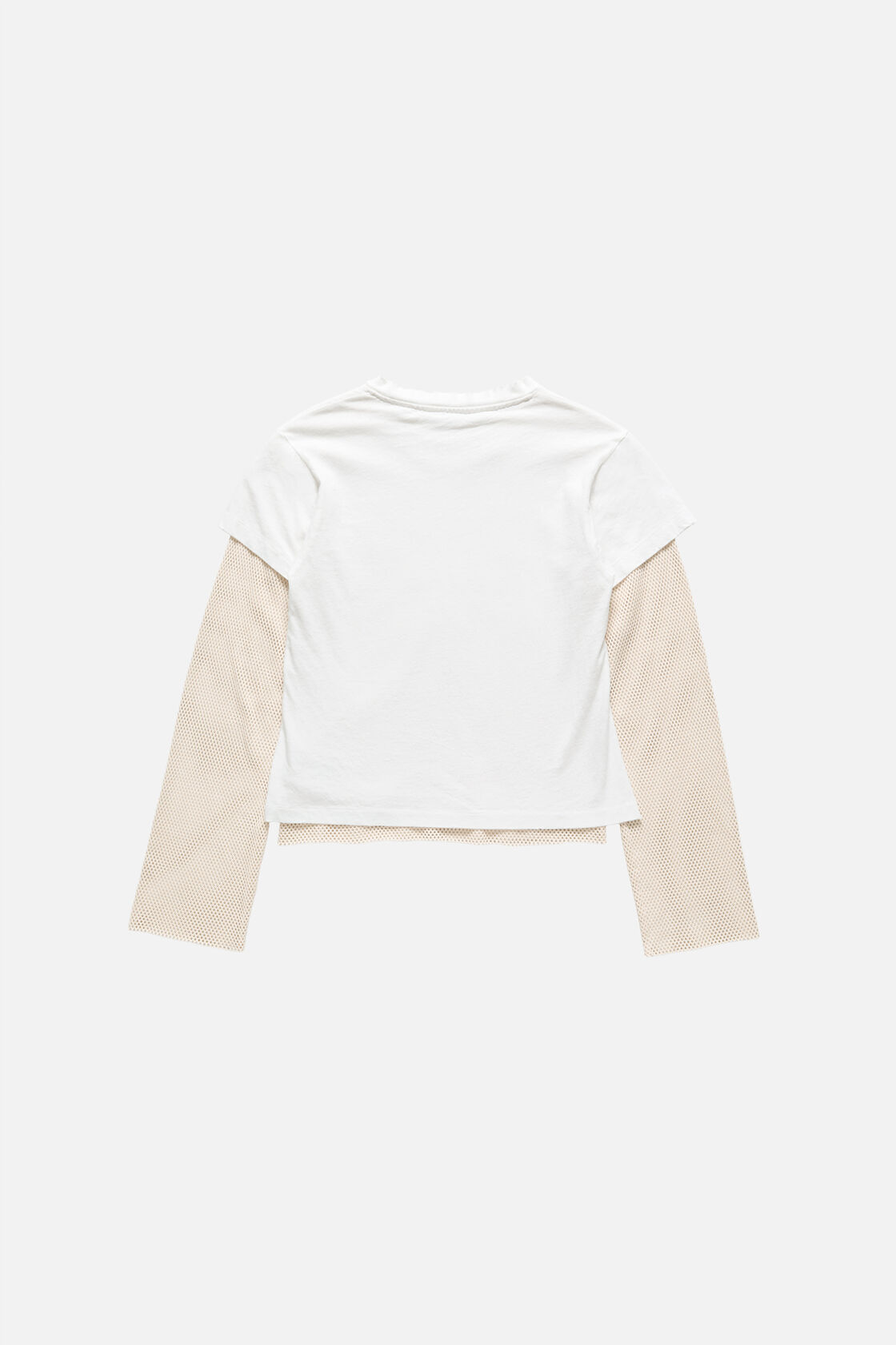 Layered mesh t-shirt, Off white, 2000x