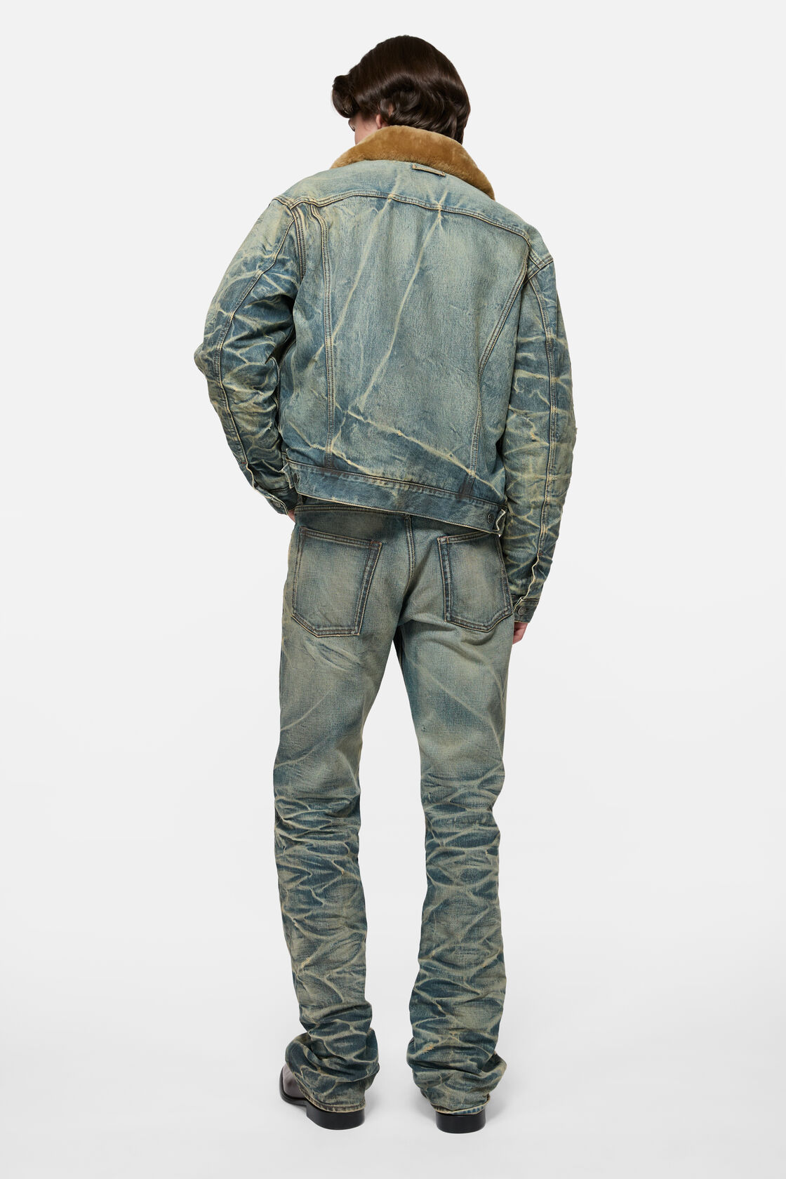 毛领牛仔夹克, 中蓝色, 2000x