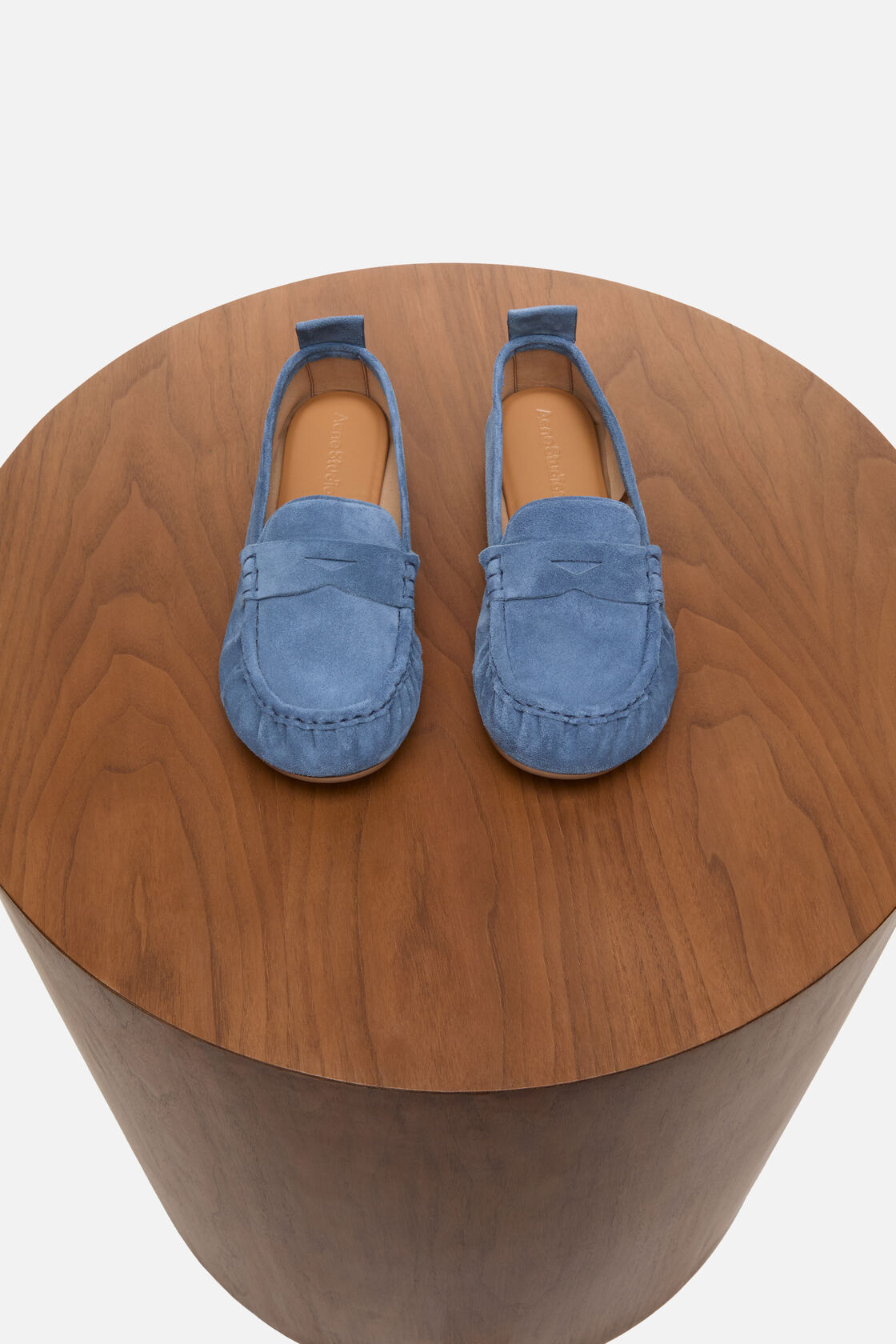 スエードローファー, デニムブルー, 2000x