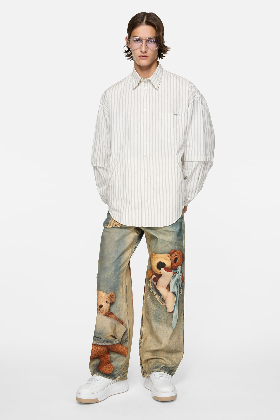 Leather Velcro Sneakers, Sand beige/optic white, 2000x