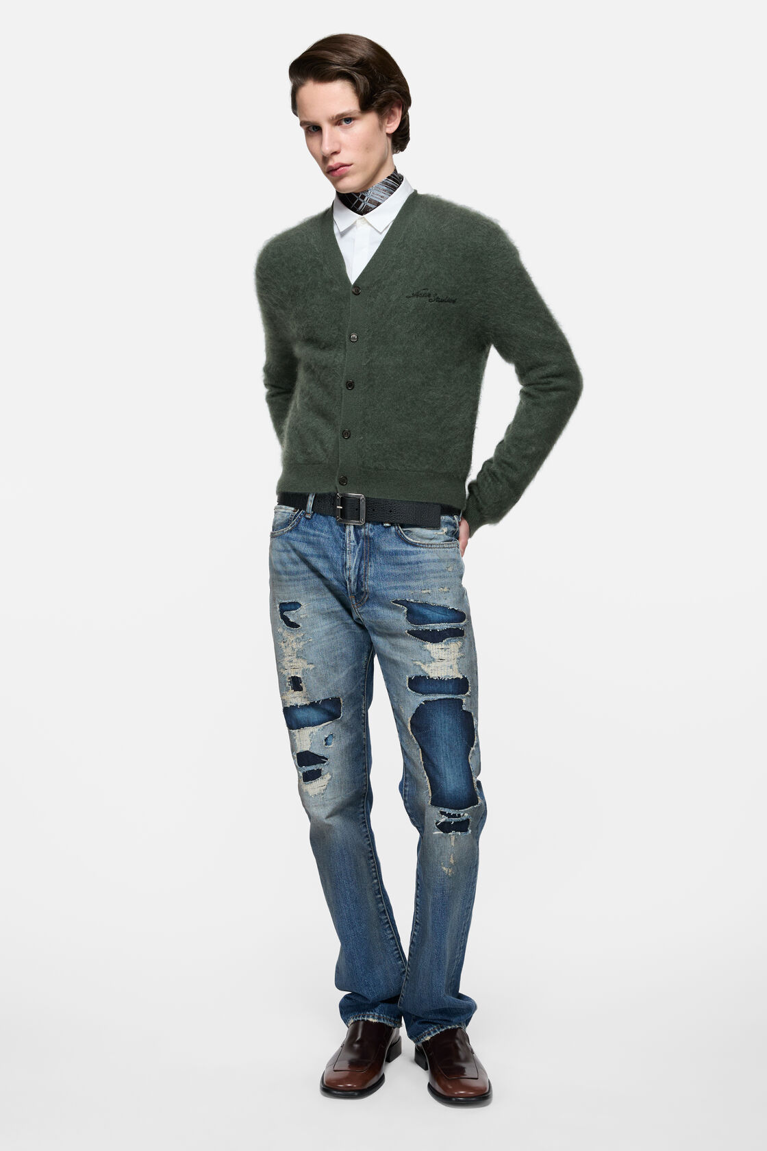 Cashmere cardigan, Dark green, 2000x