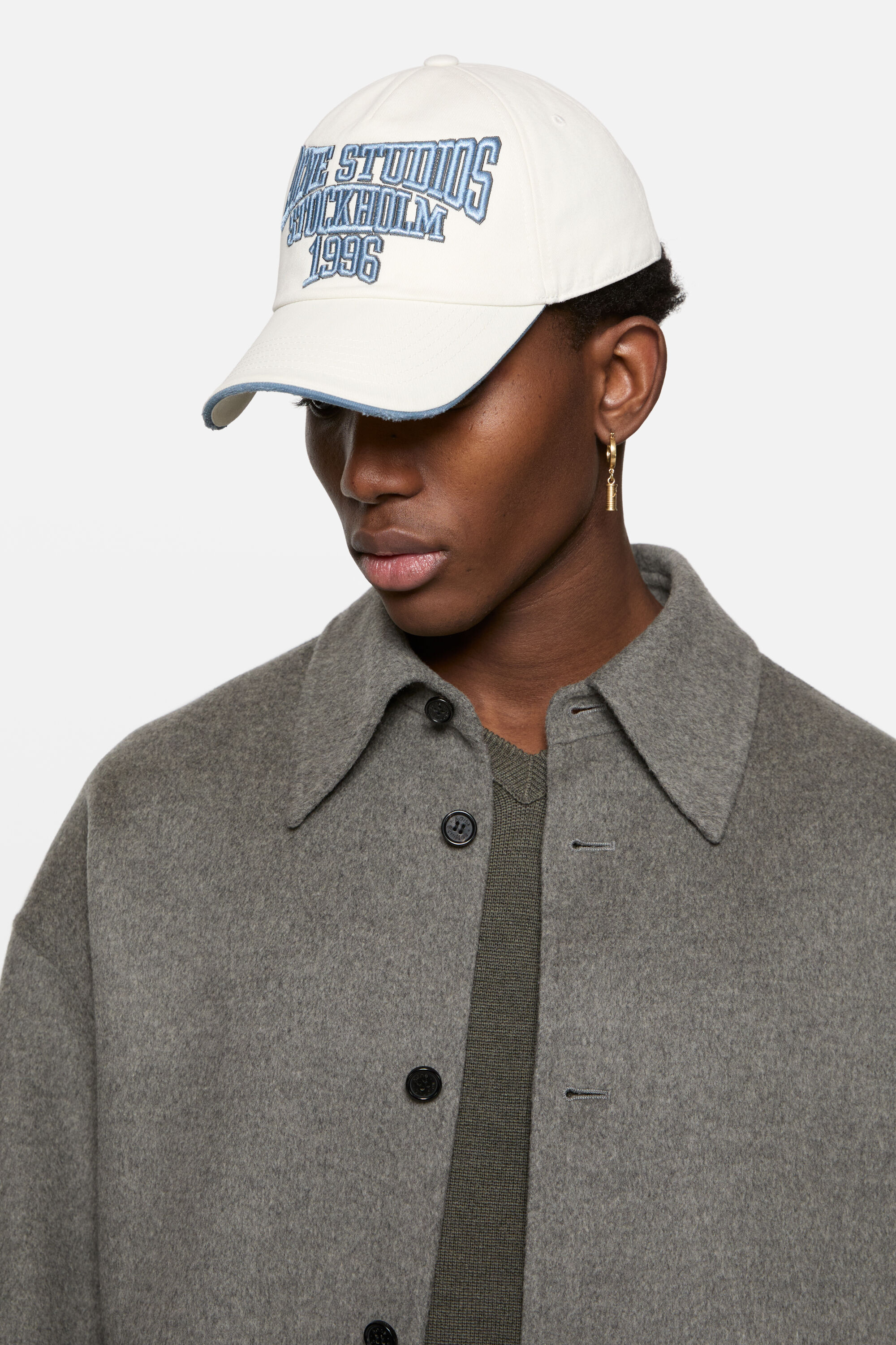 Acne Studios - Embroidered logo hat - White/grey