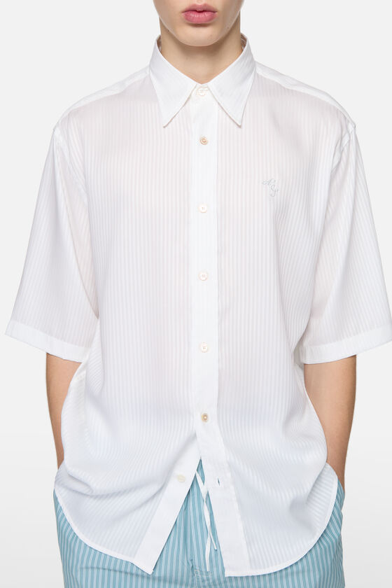 Stripe button-up shirt, White, 2000x