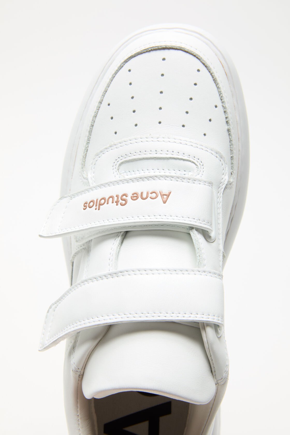 Leather Velcro Sneakers, Sand beige/optic white, 2000x