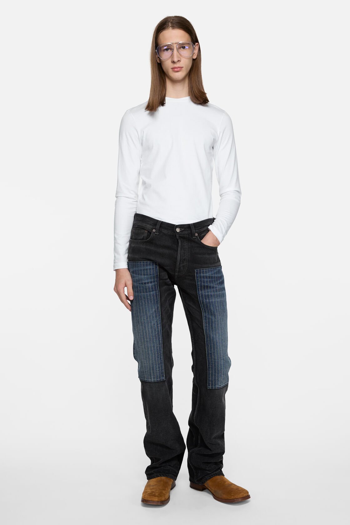 Satin label t-shirt - regular, Optic White, 2000x