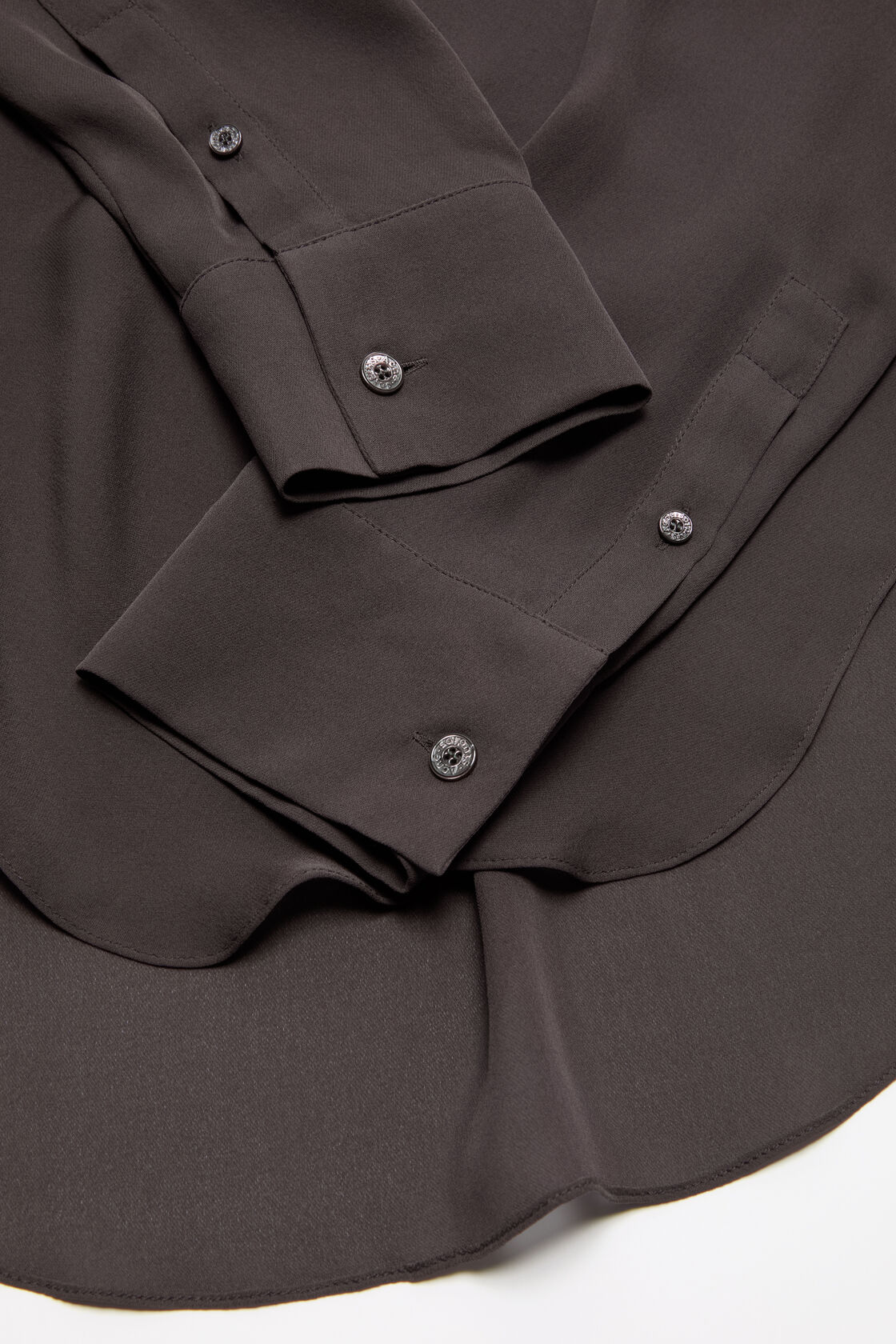 Silk blouse with cowl neck, Graphite grey, 2000x