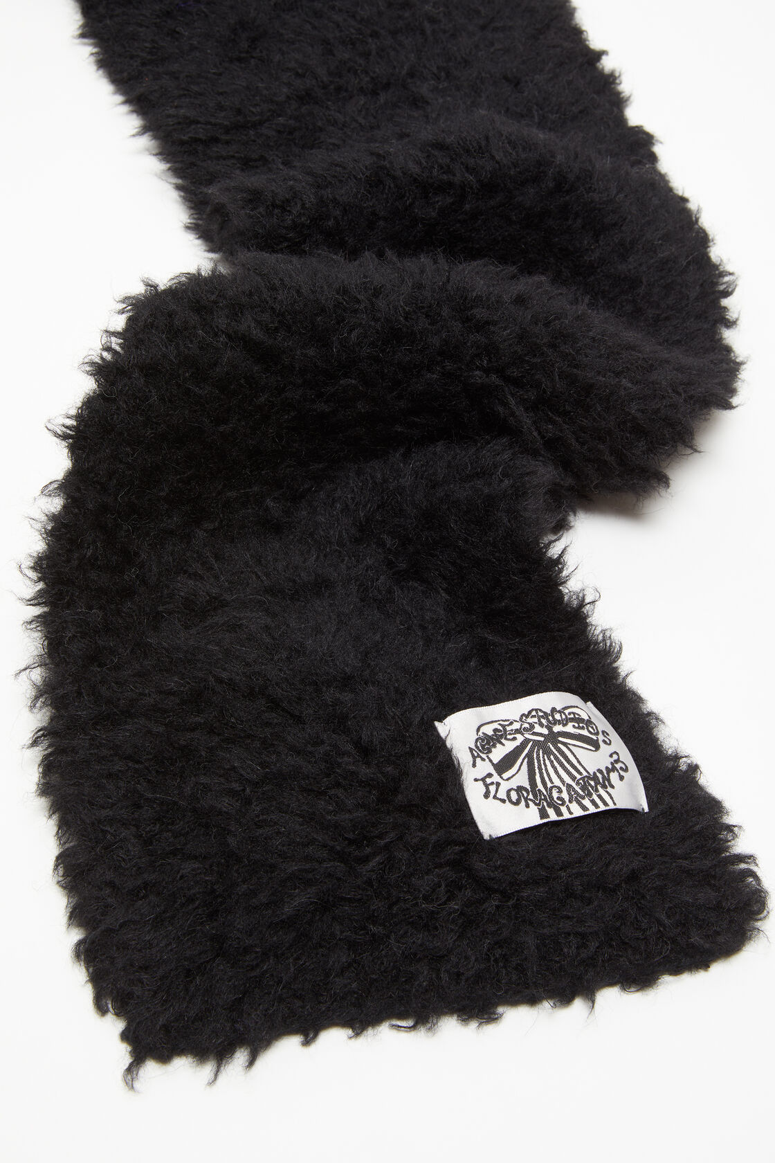 Fluffy scarf - Narrow, Black, 2000x