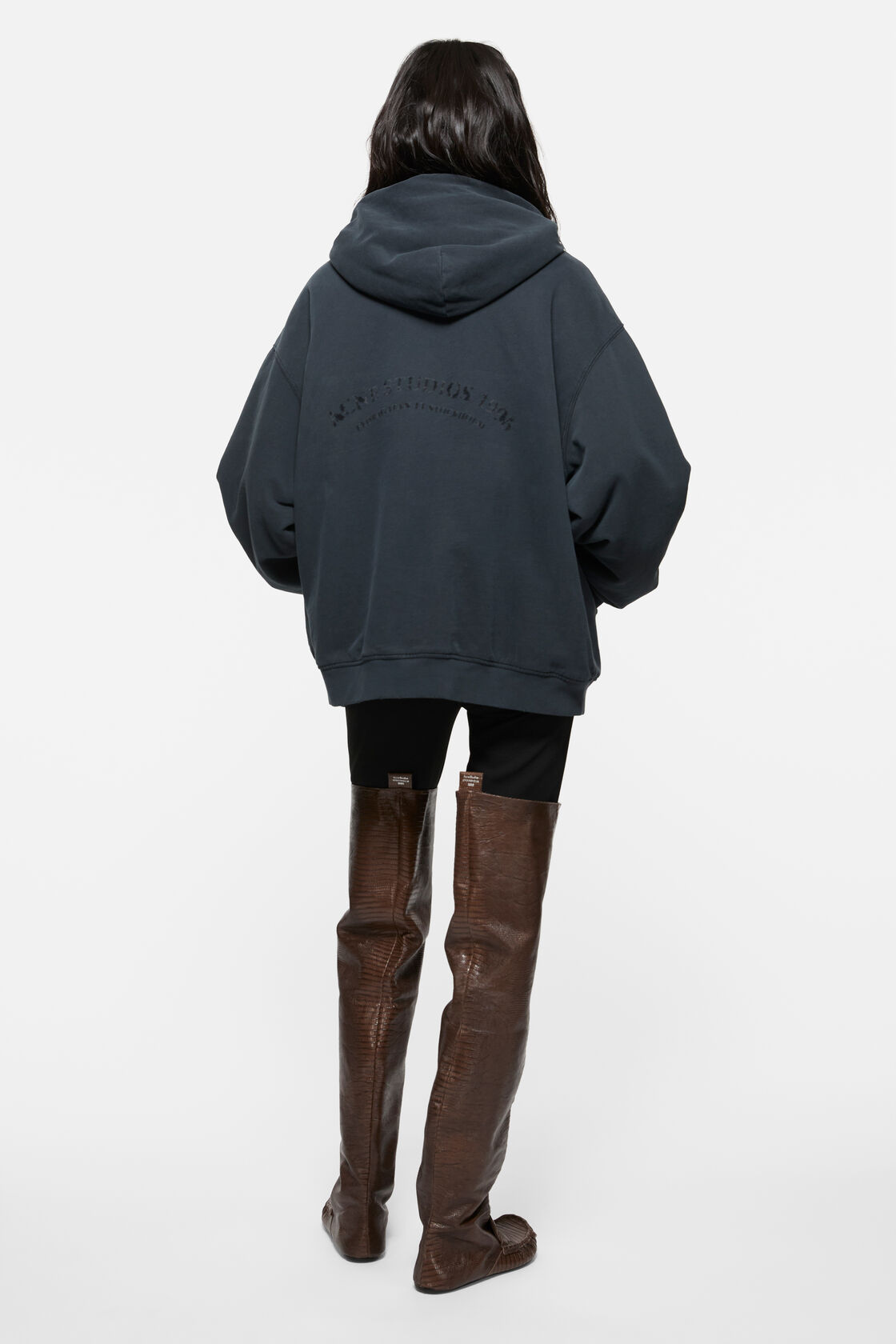 Vintage fleece logo hoodie, Faded black, 2000x