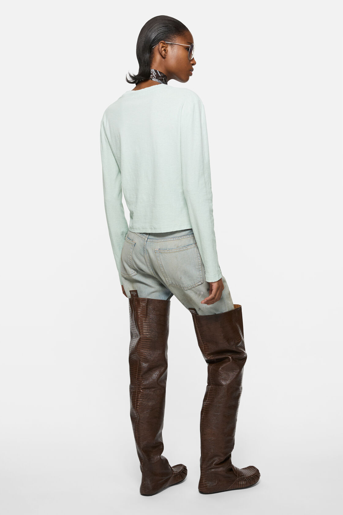 Longsleeve logo t-shirt, Pale mint, 2000x