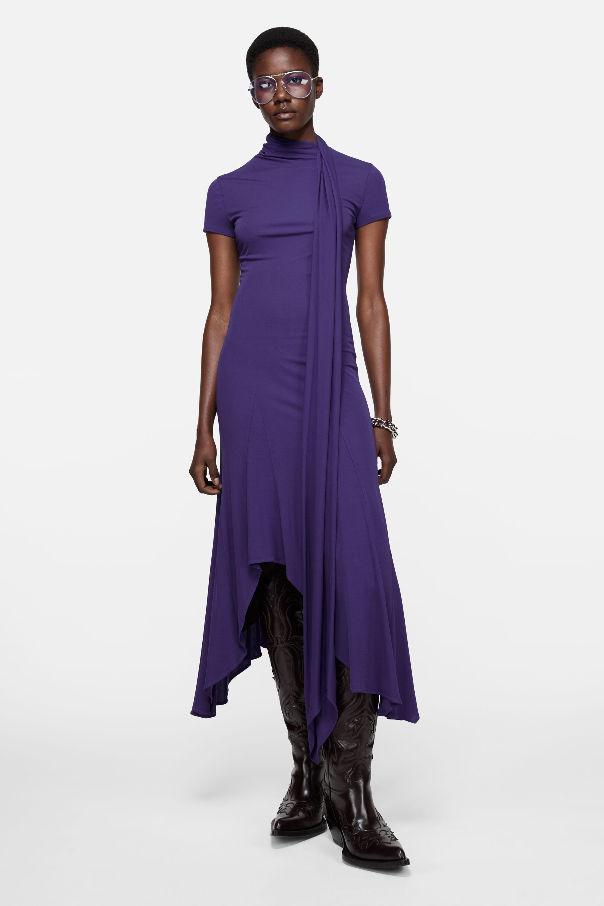 Acne Studios - Layered midi dress - Deep purple