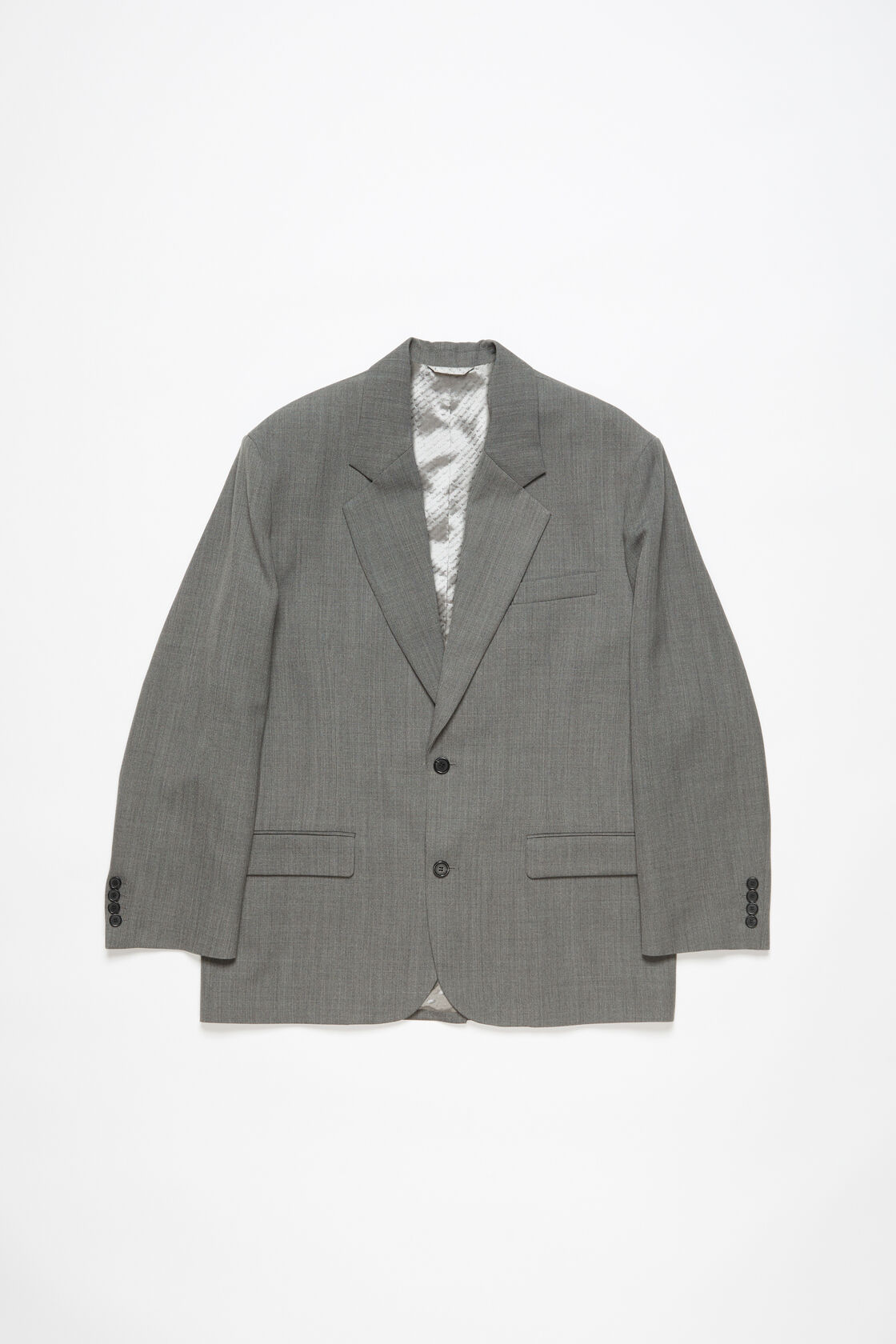 Relaxed fit suit jacket, Grey Melange, 2000x
