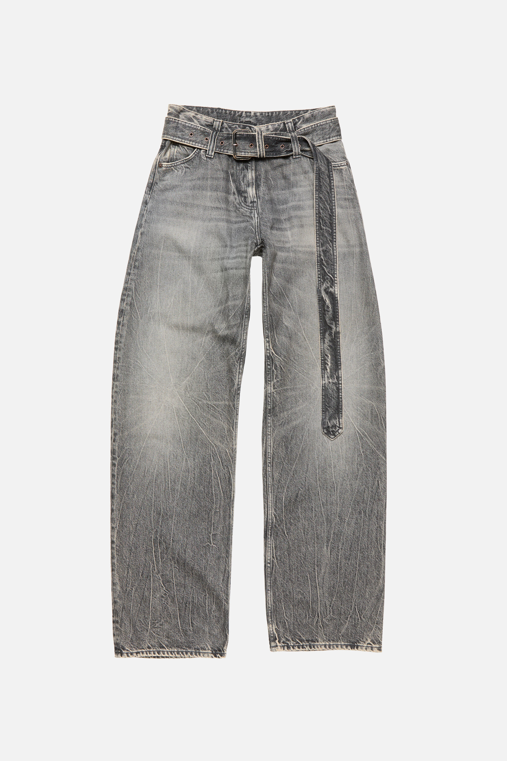 Acne Studios - Belted jeans - Relaxed fit - Washed Black