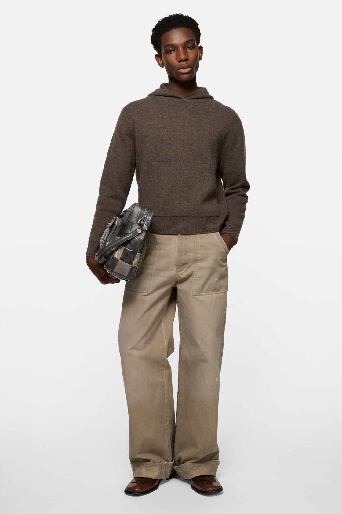 Cashmere hoodie, Walnut brown, 2000x