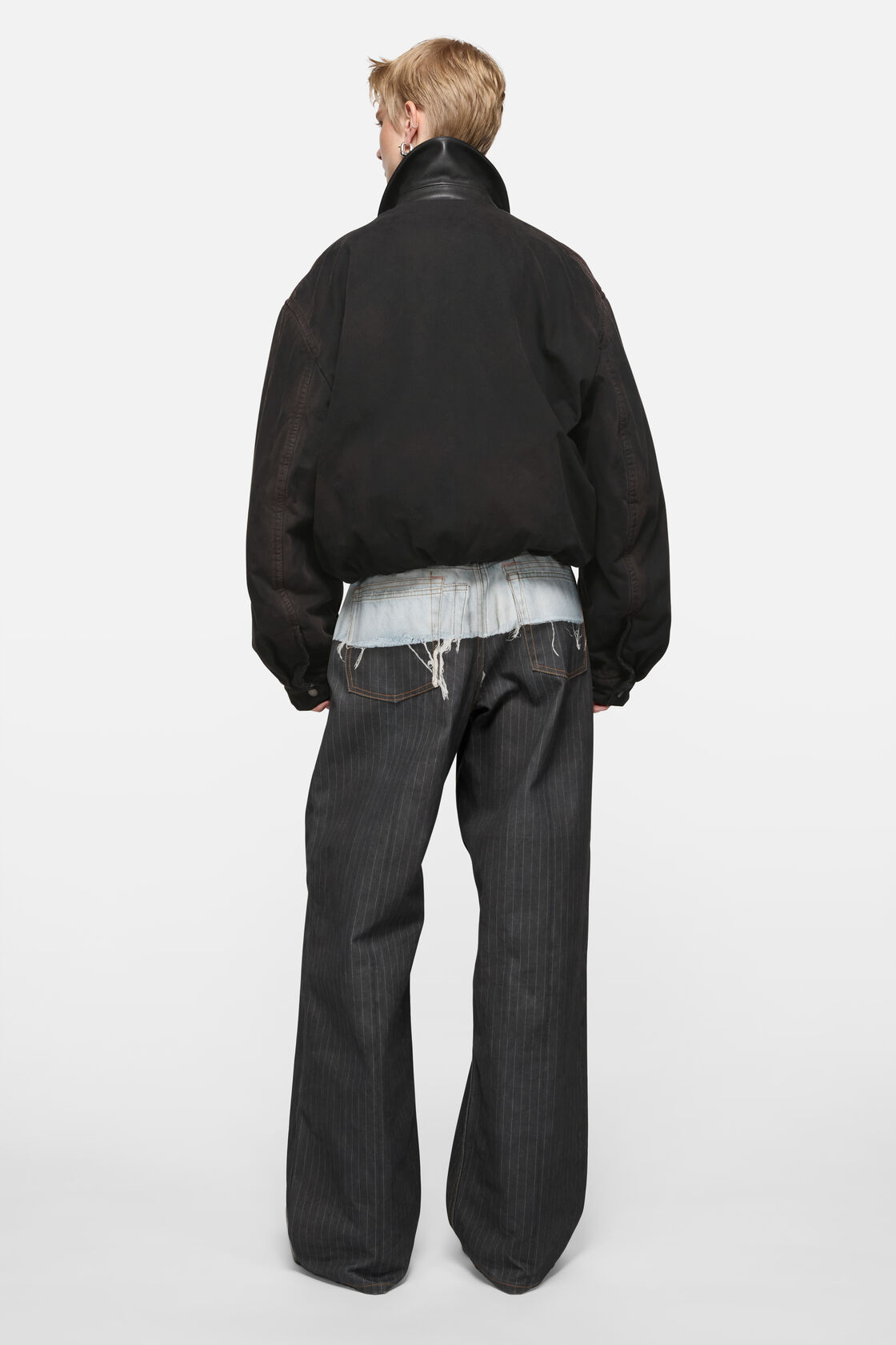 Bomber blouson jacket, Dark brown, 2000x