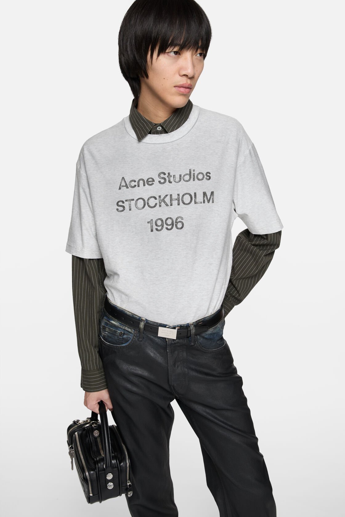 Logo t-shirt - Relaxed unisex fit, Pale Grey Melange, 2000x