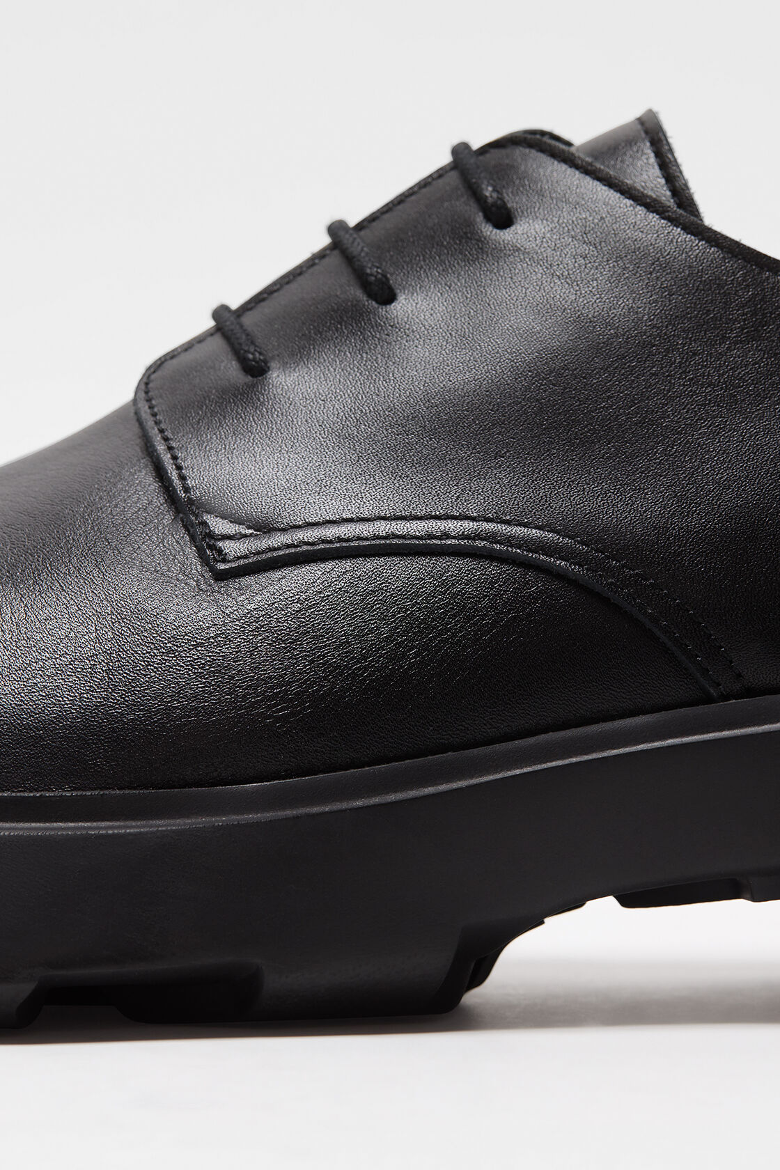 Leather lace-up shoes, Black, 2000x