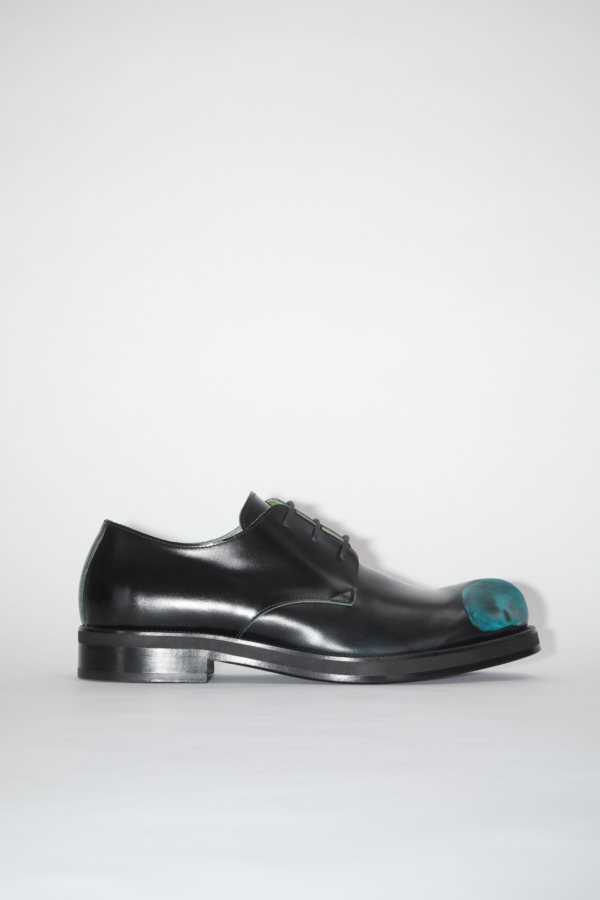 Acne Studios - Leather derby shoes - Turquoise blue/black