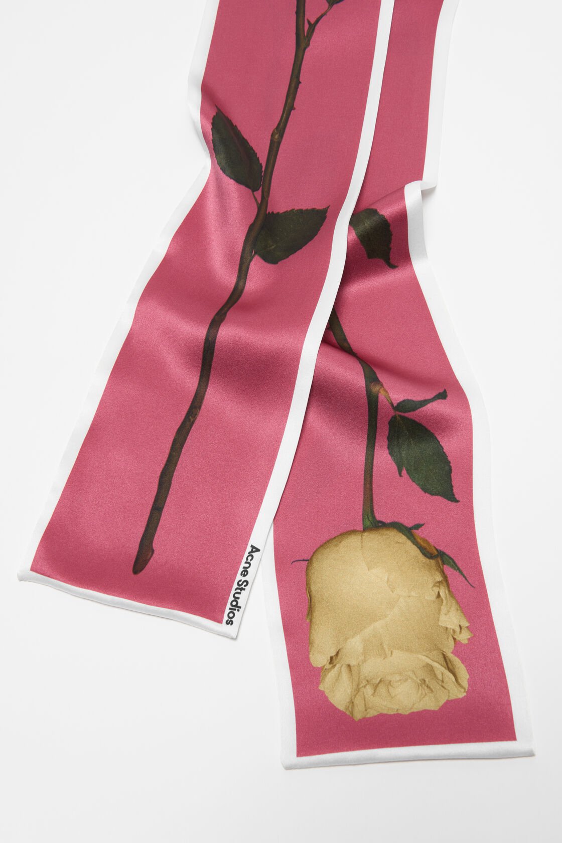 Thin silk satin scarf, Old pink, 2000x