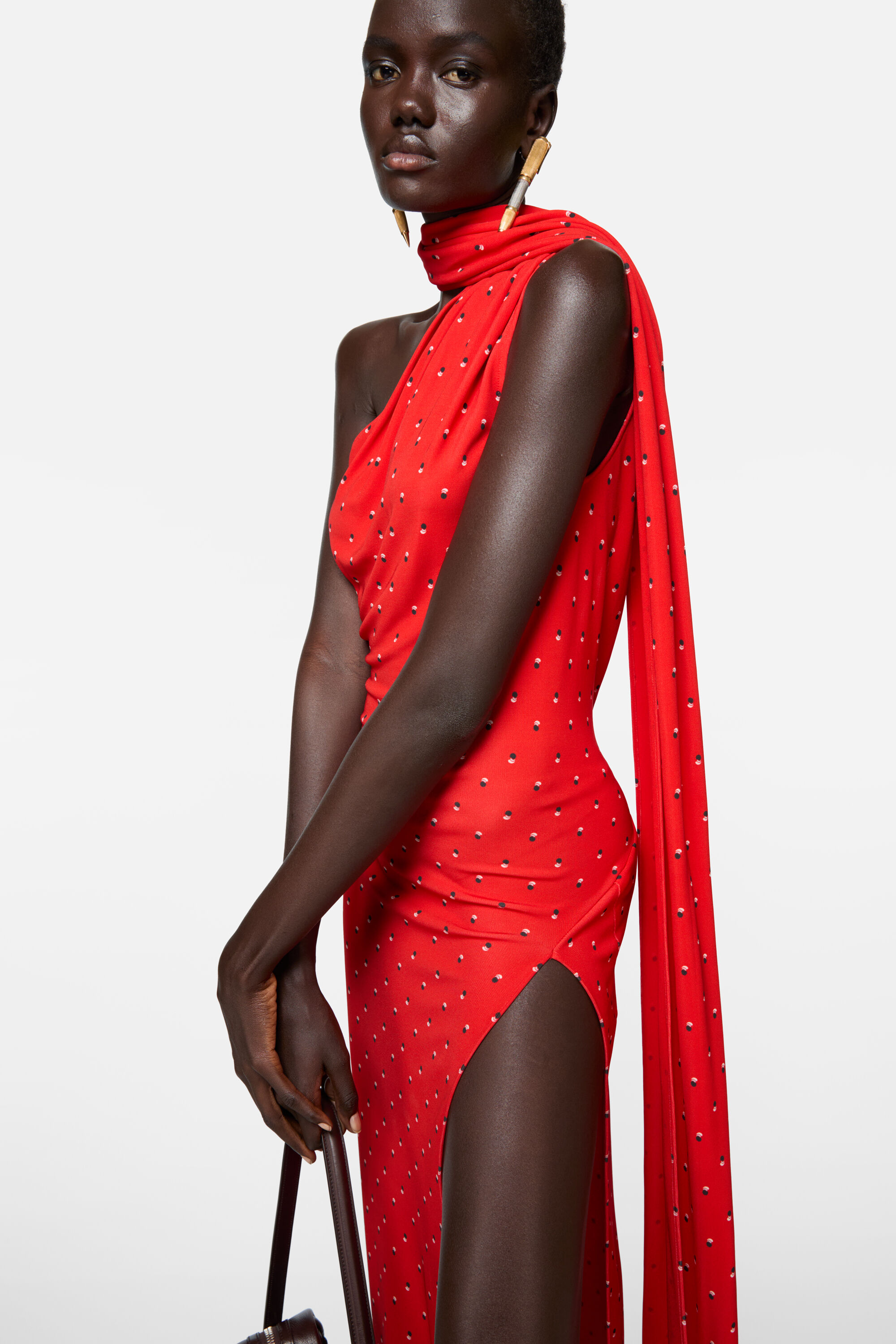 Acne Studios - ドレープを効かせたサテンドレス - レッド