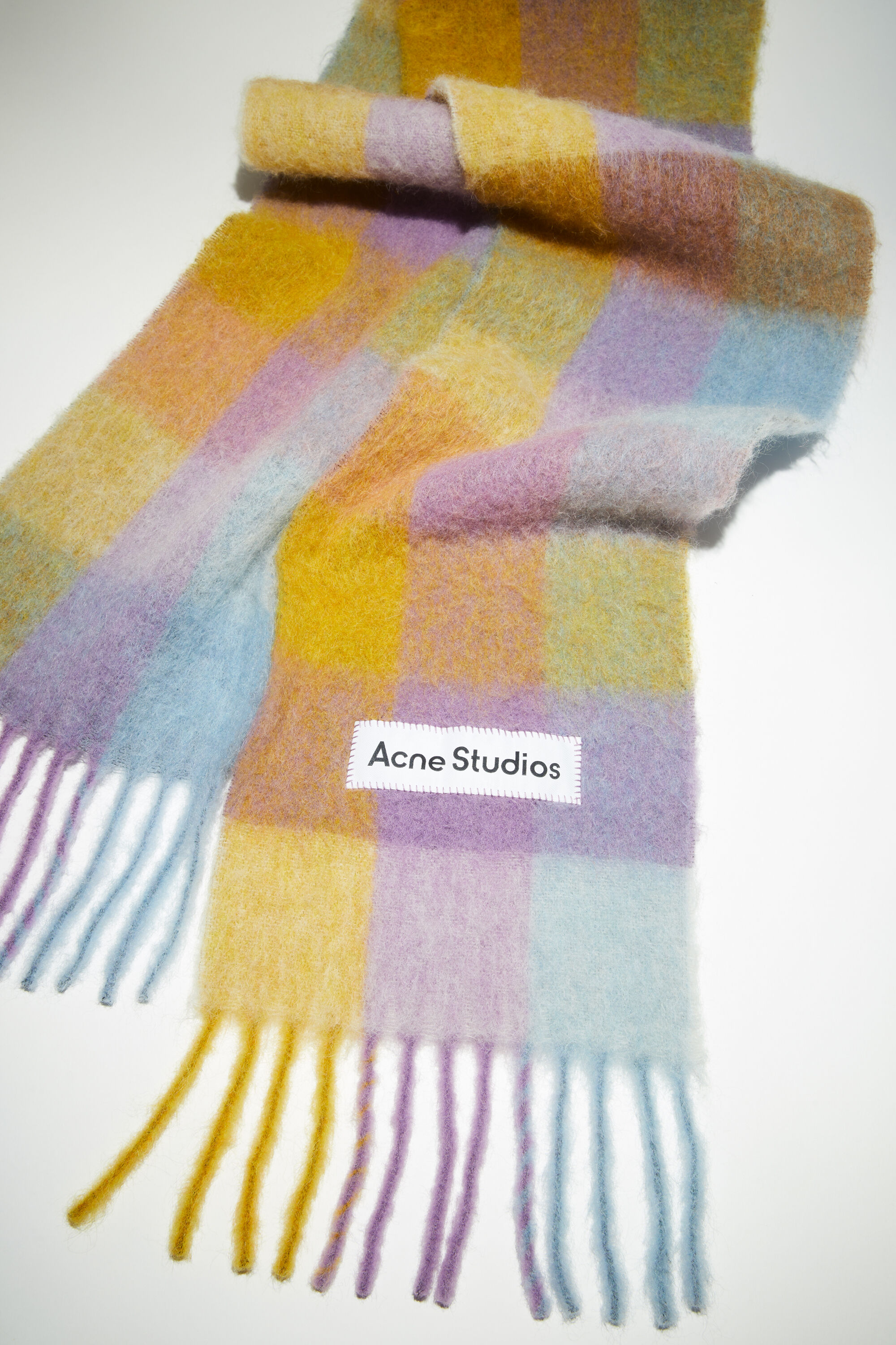 Mohair checked scarf
