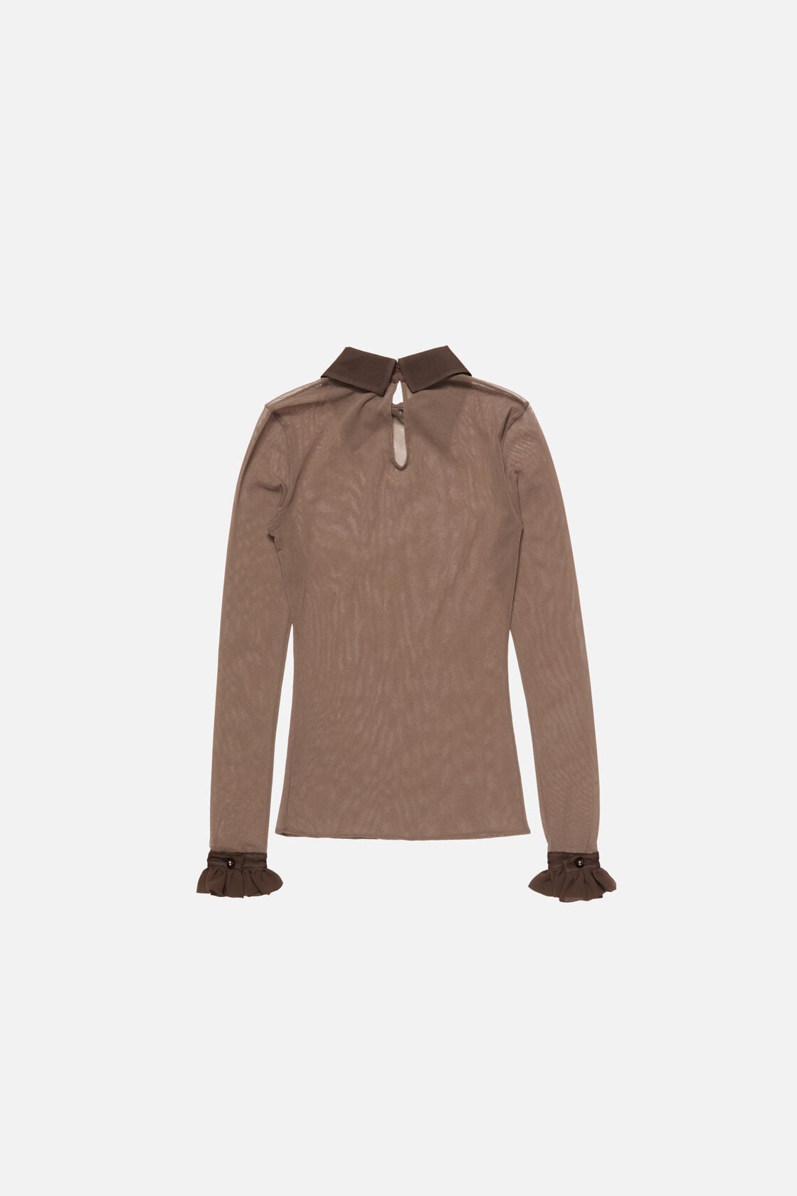 Sheer nylon shirt, Brown, 2000x