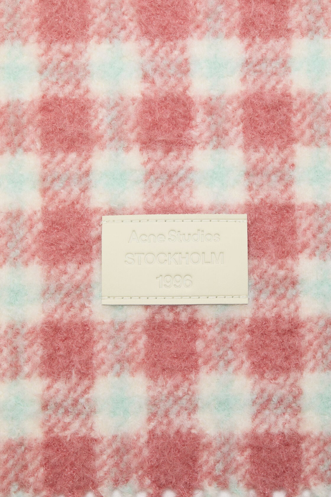 Checked logo scarf, Pink/blue, 2000x