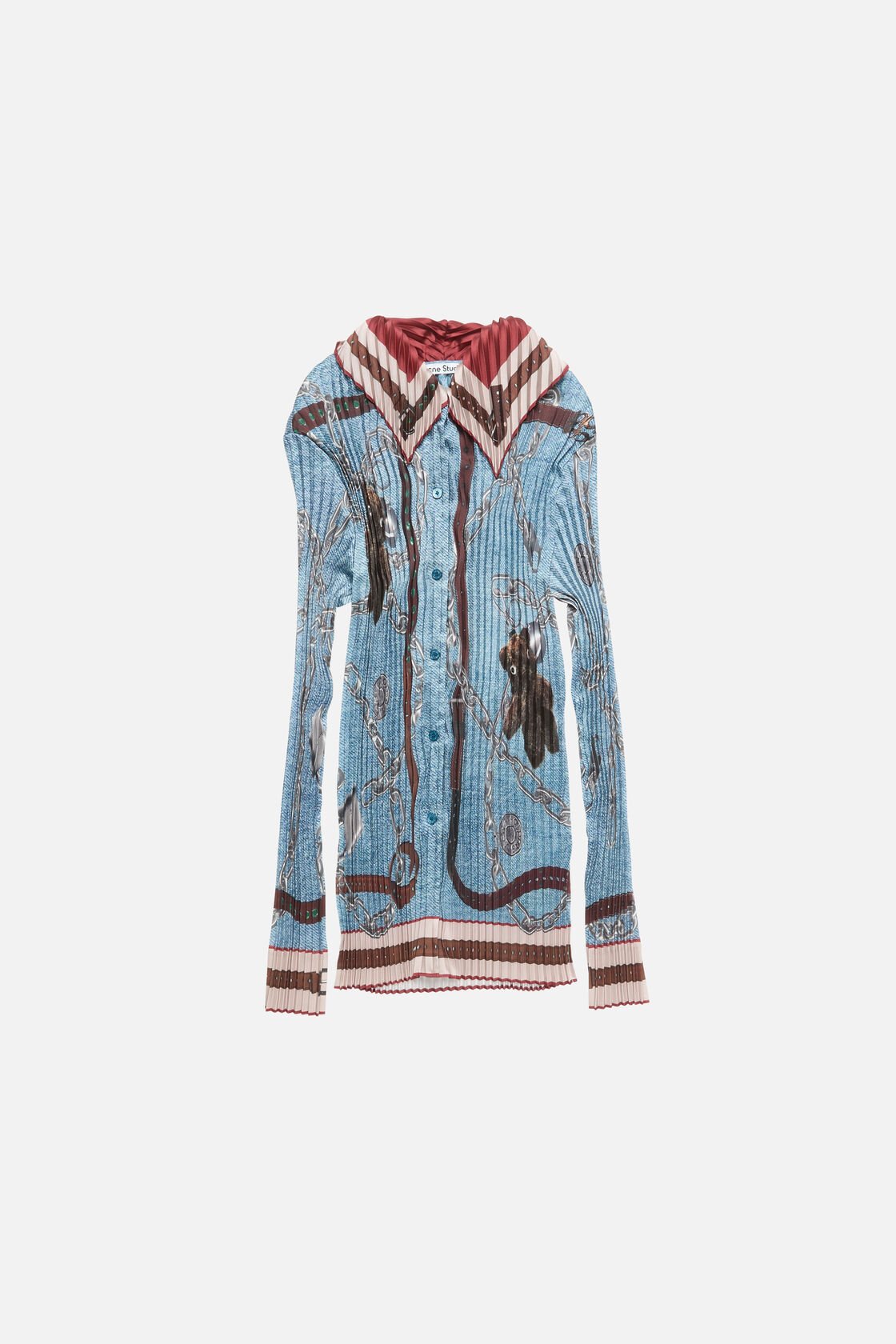 Pleated button-up, Denim blue, 2000x