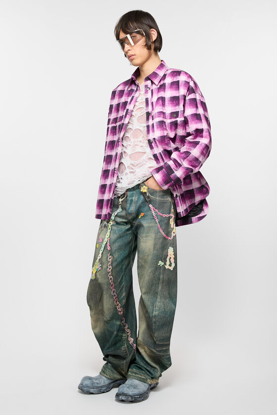 Acne Studios - チェックボタンアップシャツ - ピンク