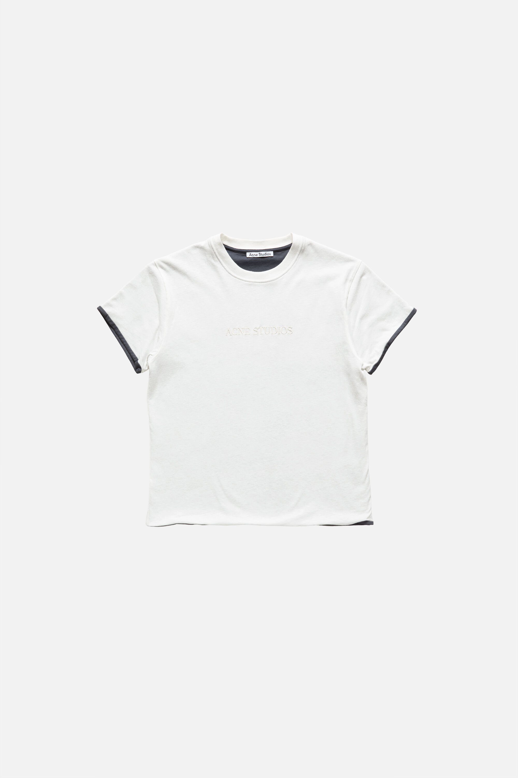 Acne Studios - レイヤードロゴTシャツ - ホワイト/グレー