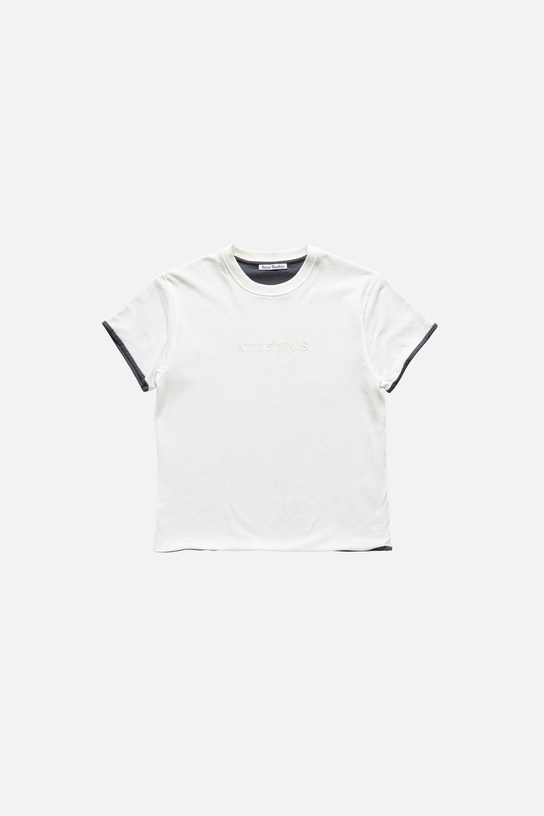 Layered t-shirt with logo, White/grey, 2000x