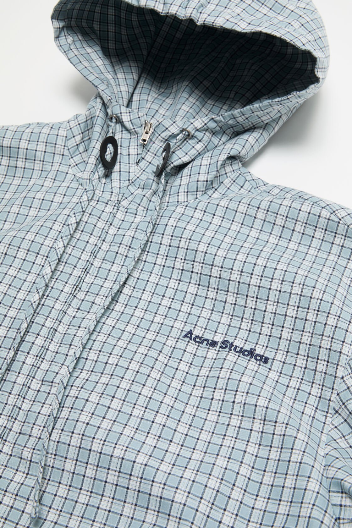 Hooded check jacket, Blue/white, 2000x