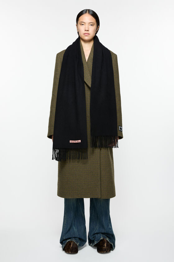 Acne Studios - Schmaler Fransen-Schal aus Kaschmir - Schwarz