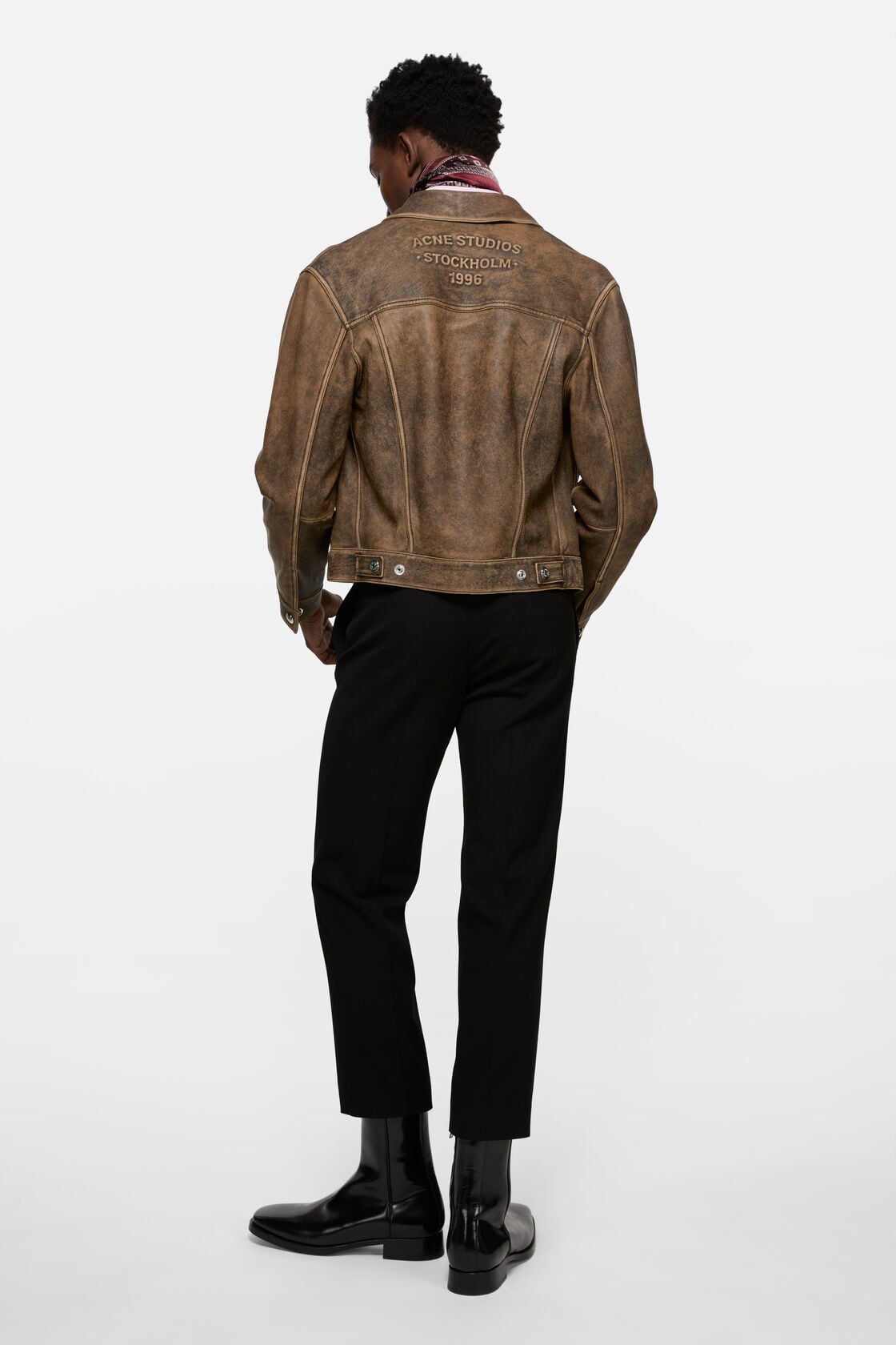 Vintage leather jacket, Brown/black, 2000x