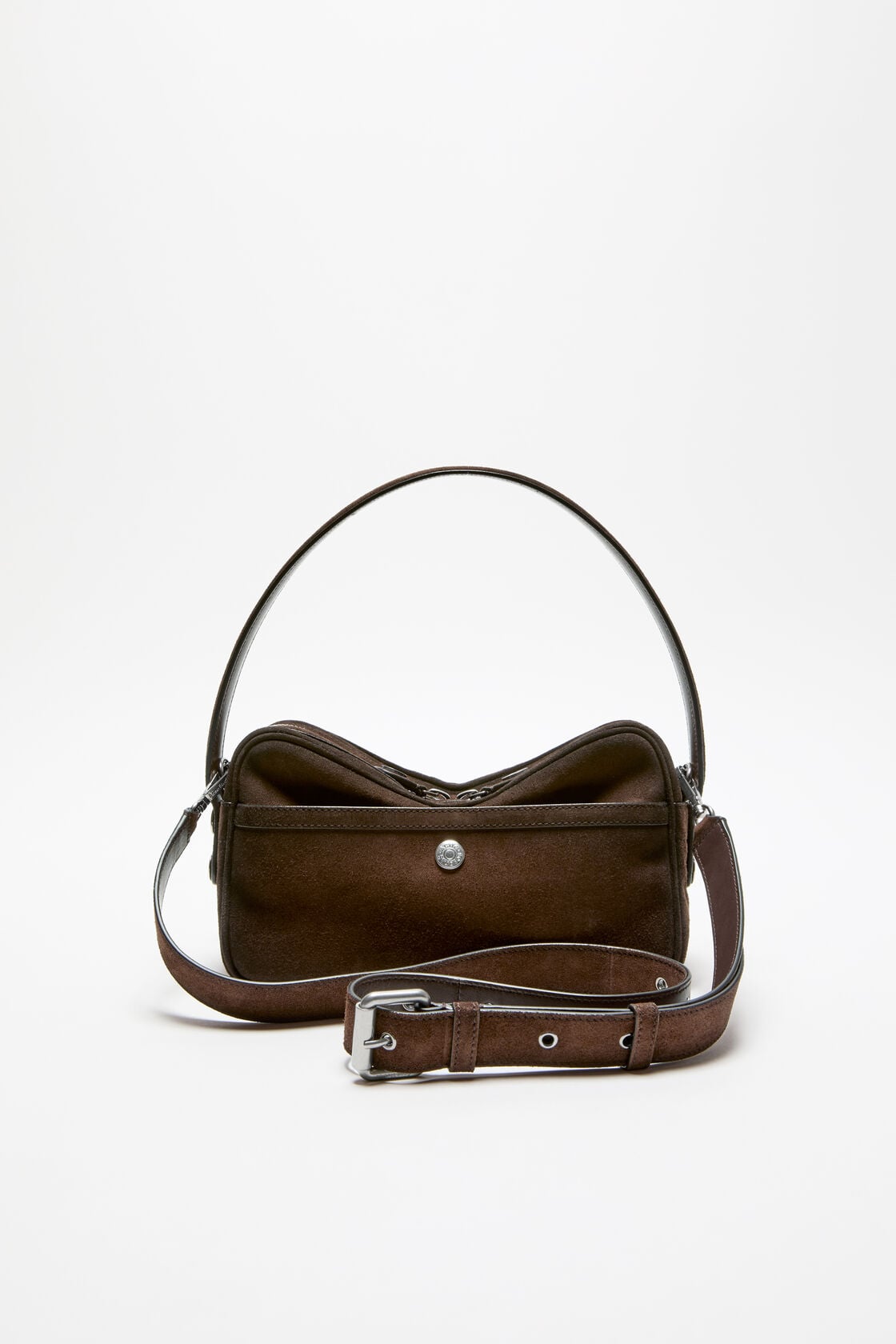 Camero Party Suede Shoulder Bag, Dark brown, 2000x