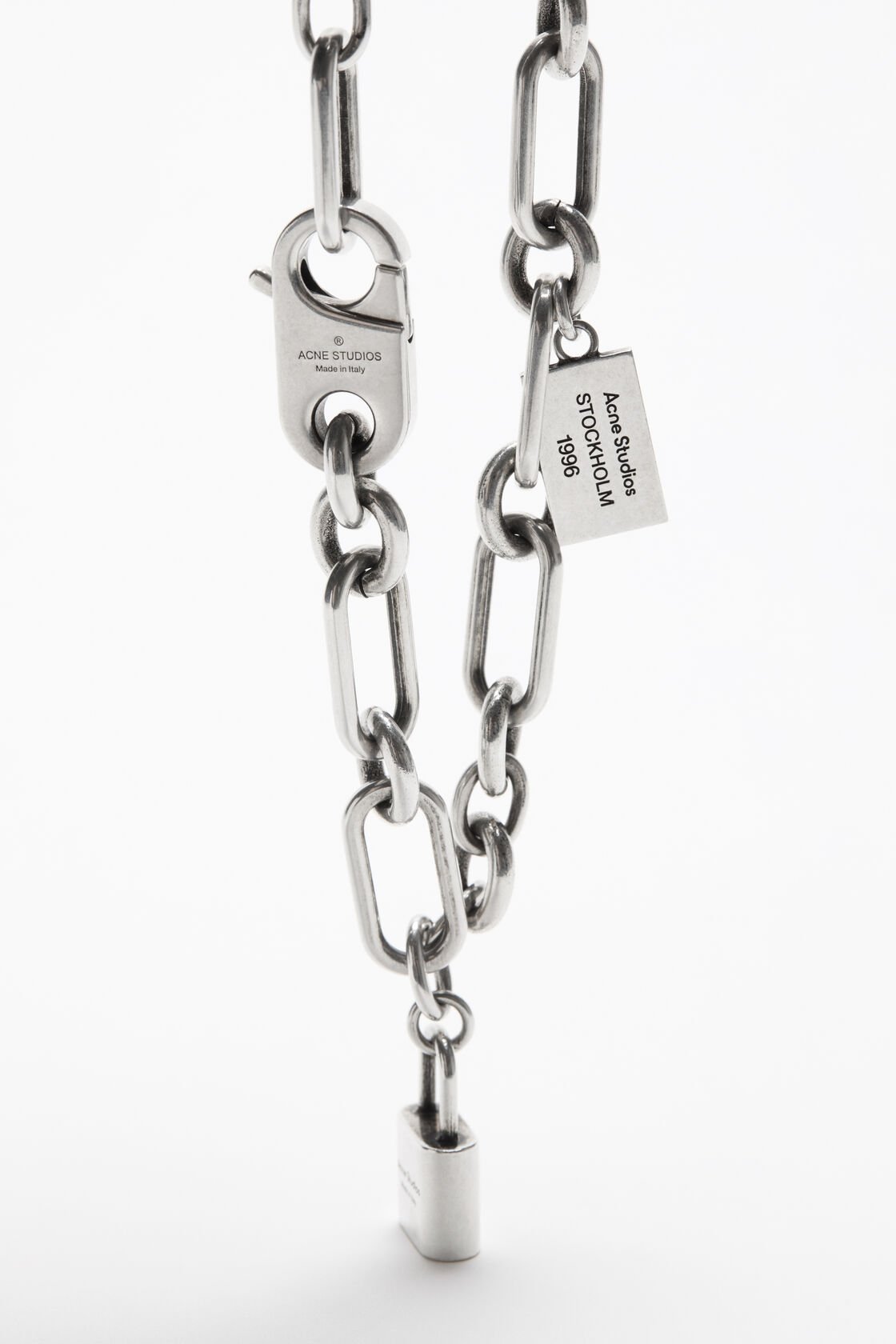 Padlock chain necklace, Vintage silver, 2000x