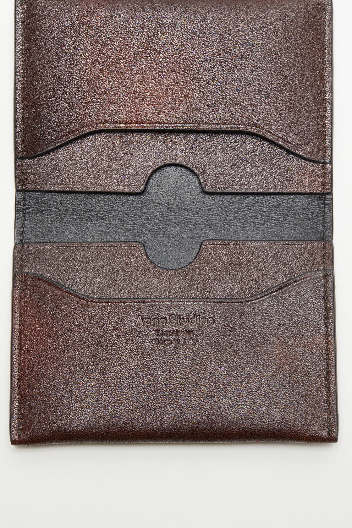 Folded leather wallet, Dark brown, 2000x