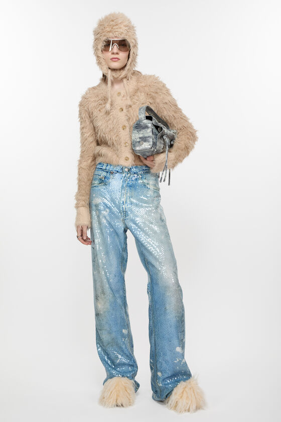 Acne Studios - プリントスパンコールトラウザーズ - ミッドブルー 