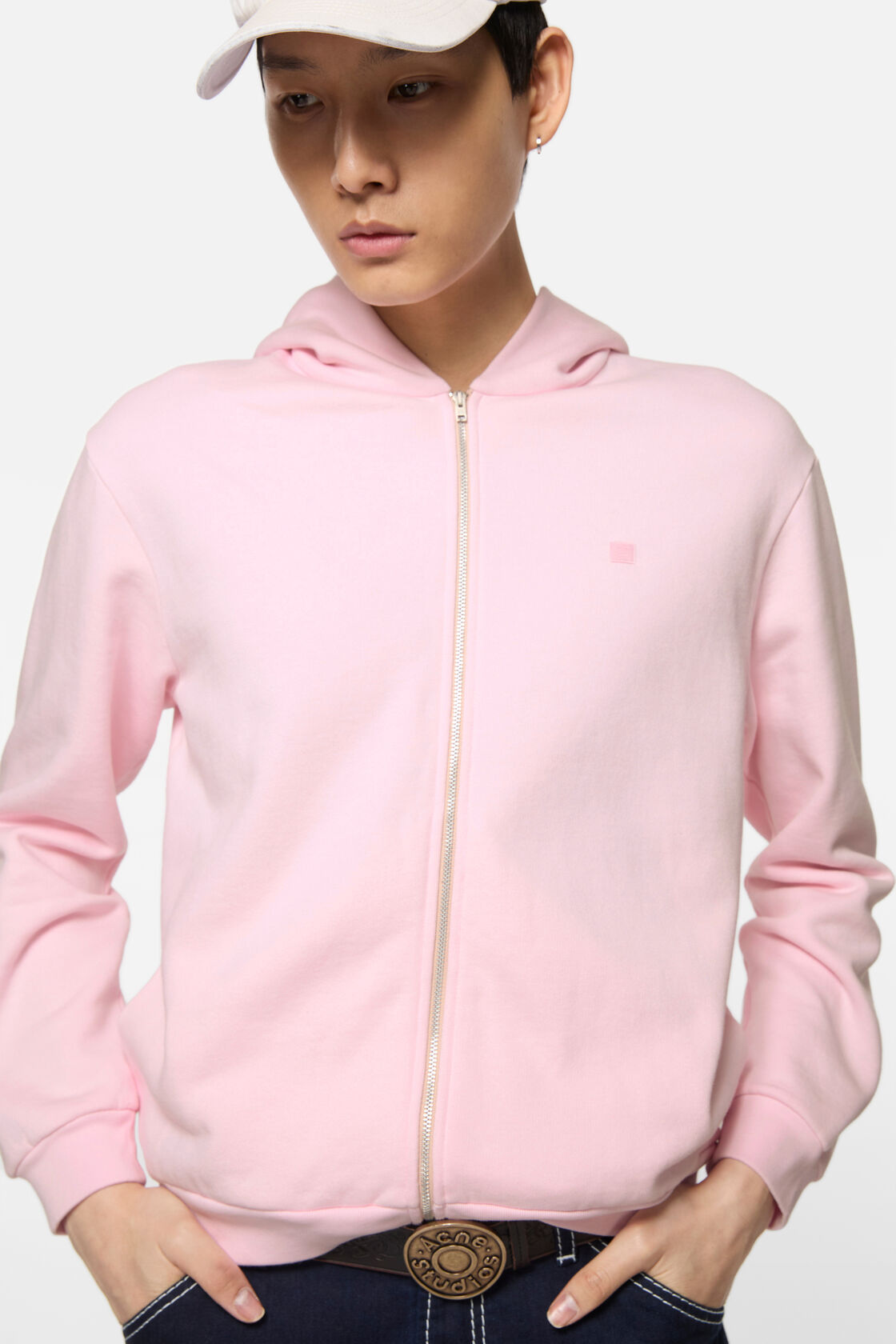 Hooded zipper sweater, Blossom pink, 2000x