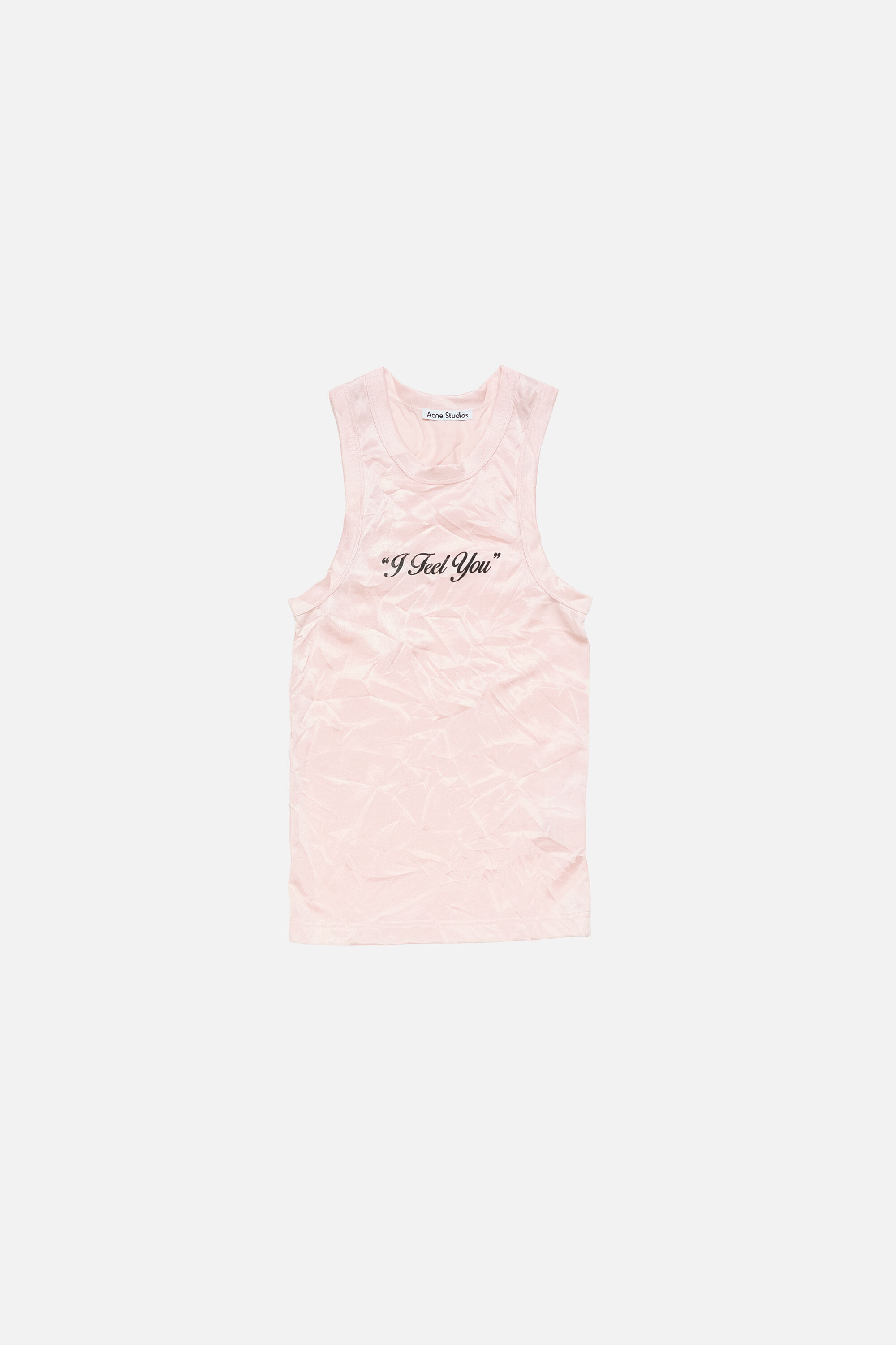 Acne Studios - シワ加工プリントタンクトップ - パウダーピンク