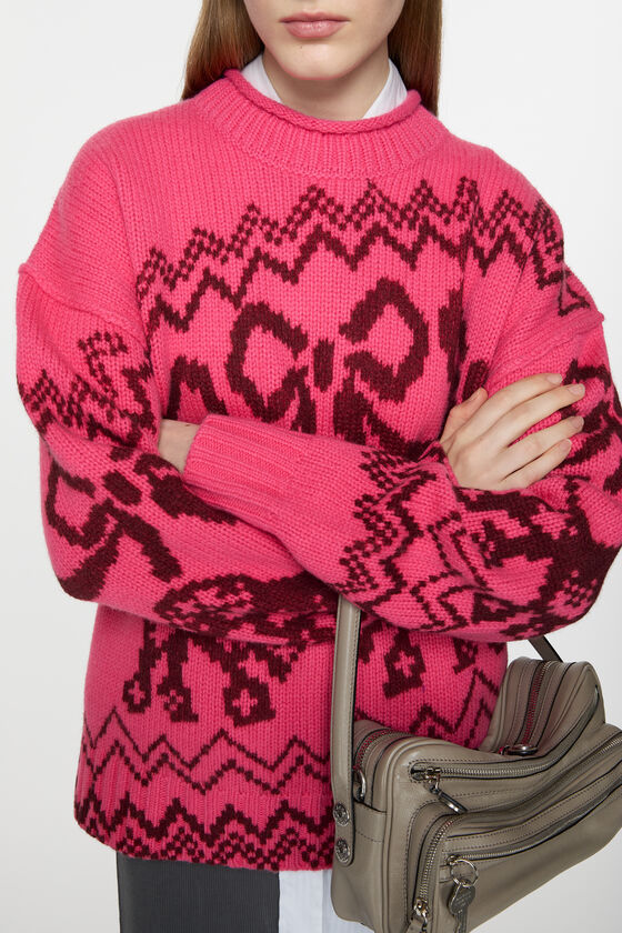 Acne Studios - ジャカードセーター - ピンク/レッド