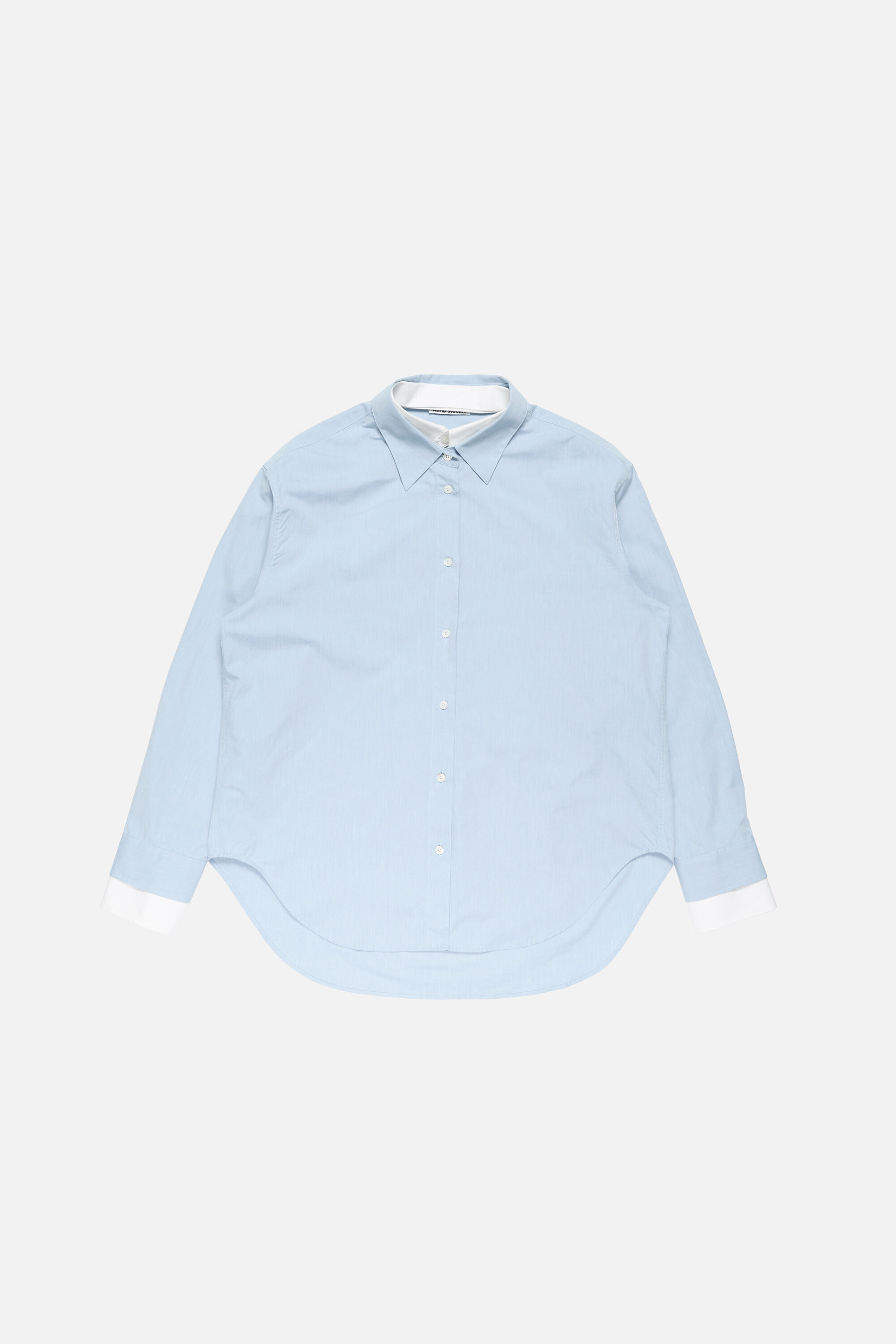acne オーバーシャツ　ブルー Acne Studios - Layered button-up - Light blue/white