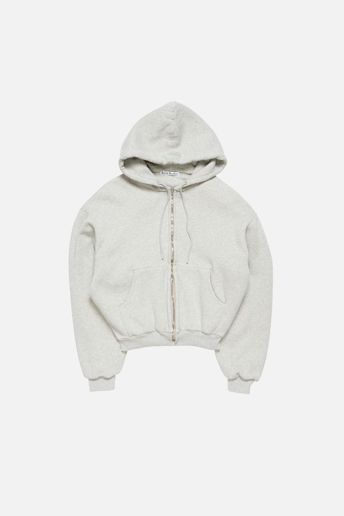 Hooded zip-up sweatshirt, Grey Melange, 2000x