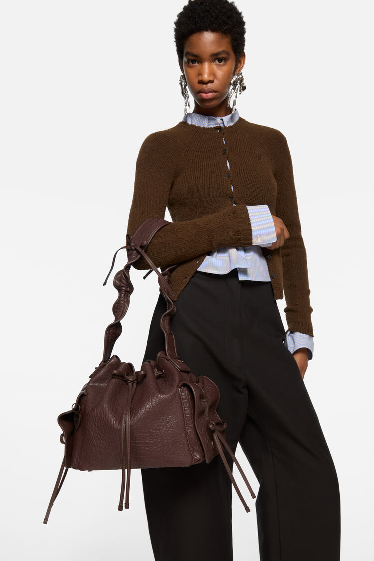 Multipocket Bucket Big Grainy, Chocolate brown