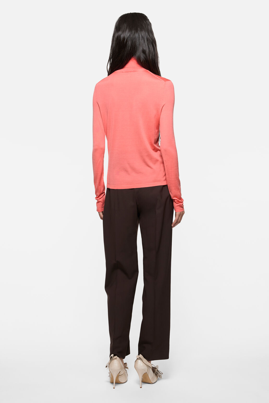 Fine silk turtleneck, Peach pink, 2000x