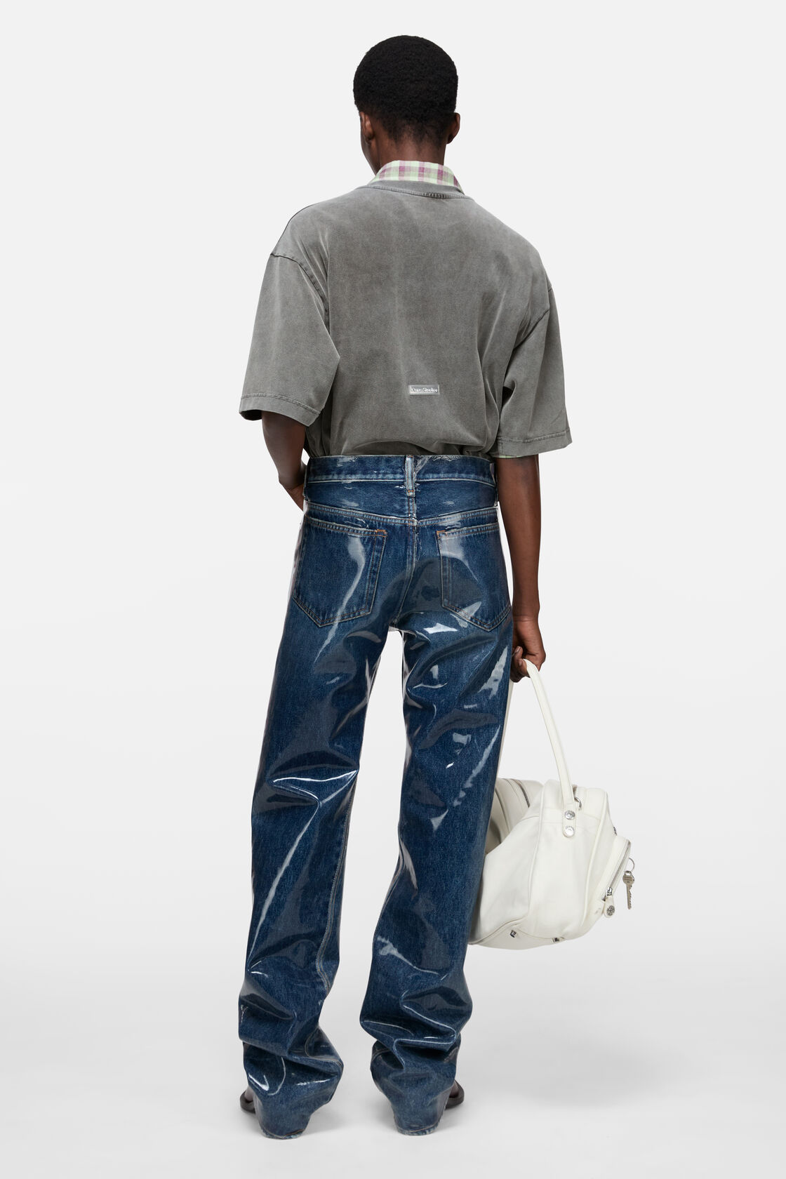 Crew neck t-shirt - Relaxed unisex fit, Faded black, 2000x