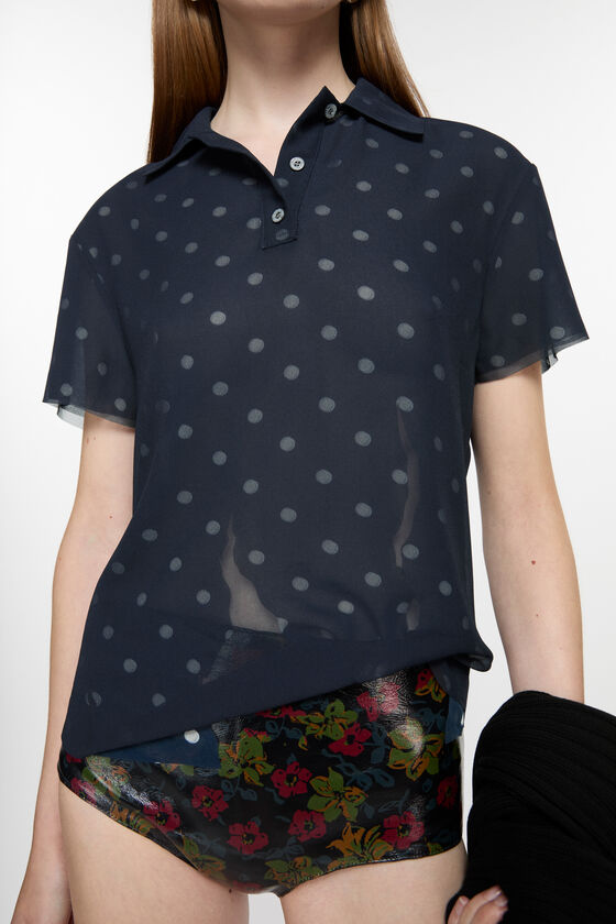 Acne Studios - レイヤードTシャツ - ネイビー/ホワイト
